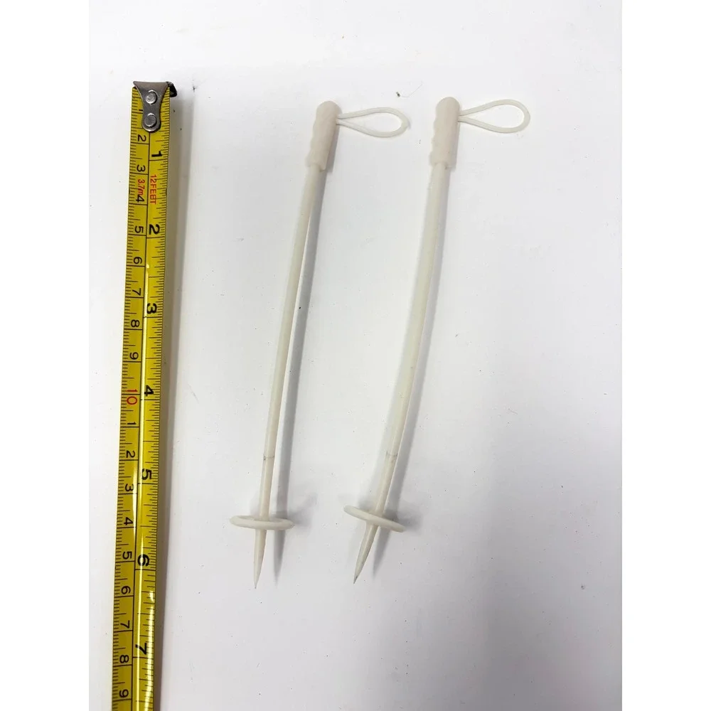 Vintage GI Joe Ski Poles White Plastic Action Figure Accessories 12in Hasbro